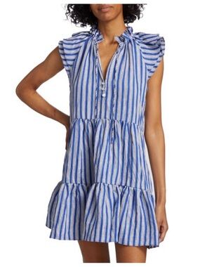 Veronica Beard Dee or Zee Blue and White Striped Dress size 2